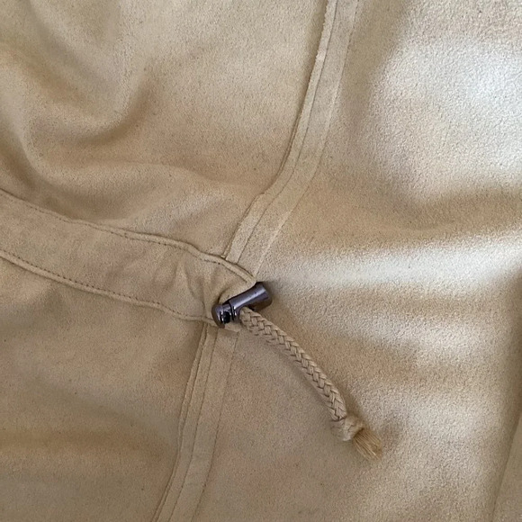 Meg & Margot Women's Faux Suede Yellow Open Coat Long Duster Size M Office - Picture 5 of 9